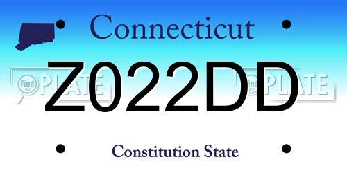 Z022DD Connecticut License Plate
