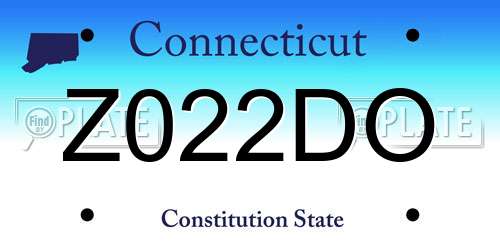 Z022DO Connecticut License Plate