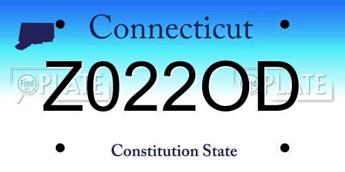 Z022OD Connecticut License Plate