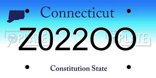 Z022OO Connecticut License Plate