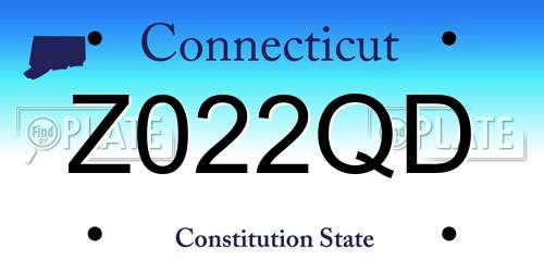 Z022QD Connecticut License Plate