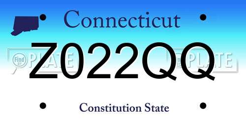 Z022QQ Connecticut License Plate