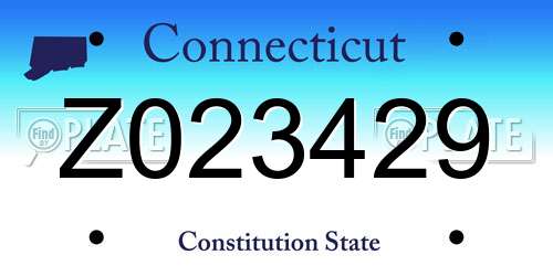 Z023429 Connecticut License Plate