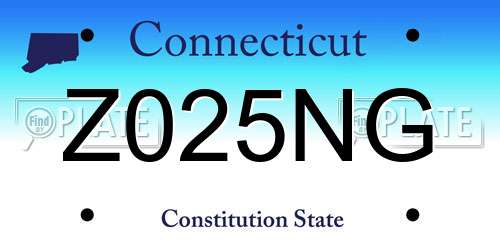 Z025NG Connecticut License Plate