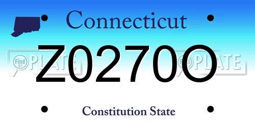 Z0270O Connecticut License Plate