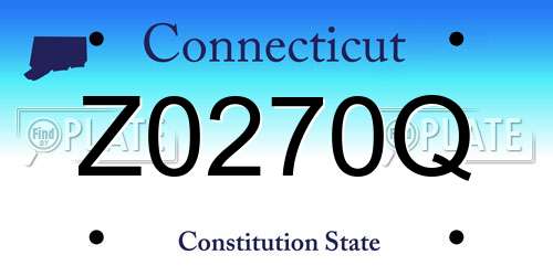 Z0270Q Connecticut License Plate
