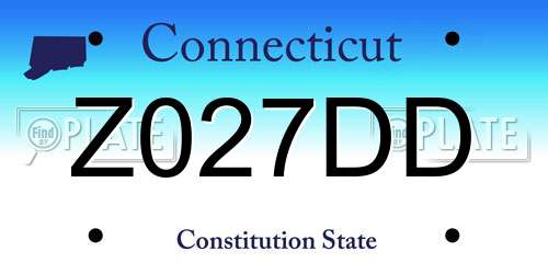 Z027DD Connecticut License Plate