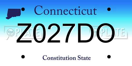 Z027DO Connecticut License Plate