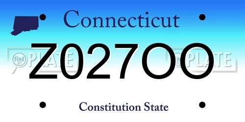 Z027OO Connecticut License Plate