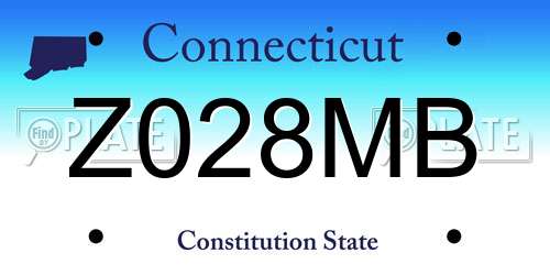 Z028MB Connecticut License Plate