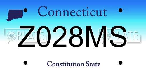 Z028MS Connecticut License Plate