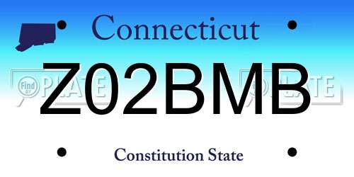Z02BMB Connecticut License Plate