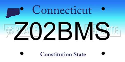 Z02BMS Connecticut License Plate