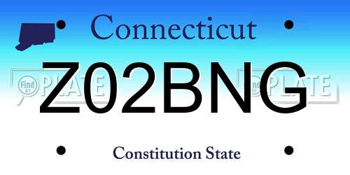 Z02BNG Connecticut License Plate