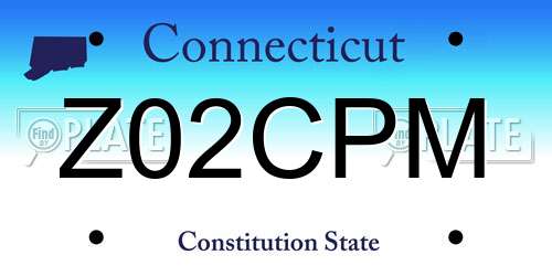 Z02CPM Connecticut License Plate