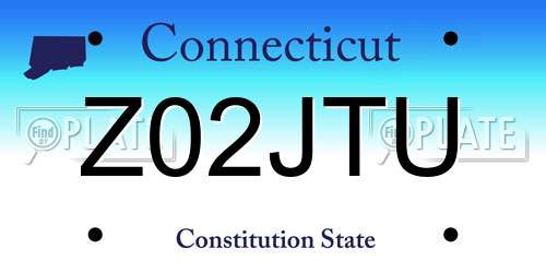 Z02JTU Connecticut License Plate