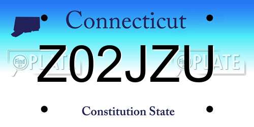 Z02JZU Connecticut License Plate