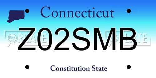 Z02SMB Connecticut License Plate