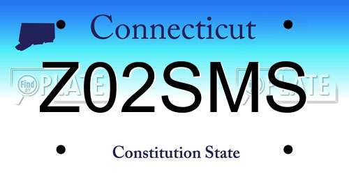 Z02SMS Connecticut License Plate