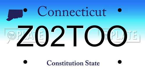 Z02TOO Connecticut License Plate