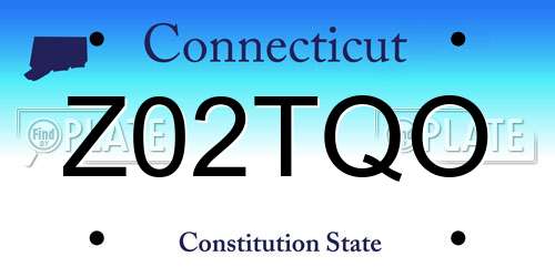 Z02TQO Connecticut License Plate