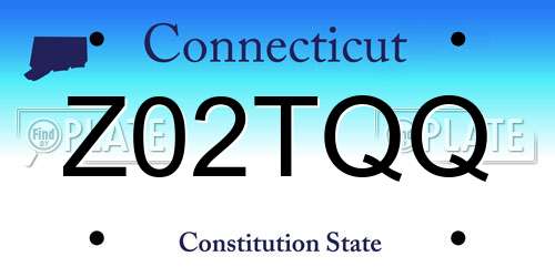 Z02TQQ Connecticut License Plate