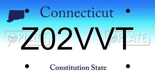 Z02VVT Connecticut License Plate
