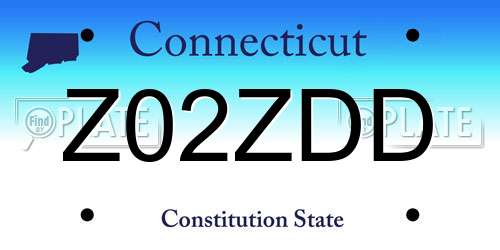 Z02ZDD Connecticut License Plate