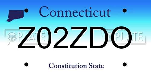 Z02ZDO Connecticut License Plate