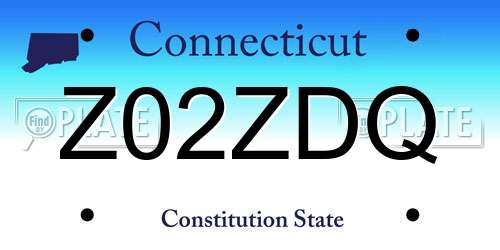Z02ZDQ Connecticut License Plate