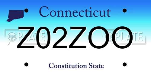 Z02ZOO Connecticut License Plate