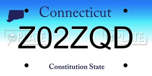 Z02ZQD Connecticut License Plate