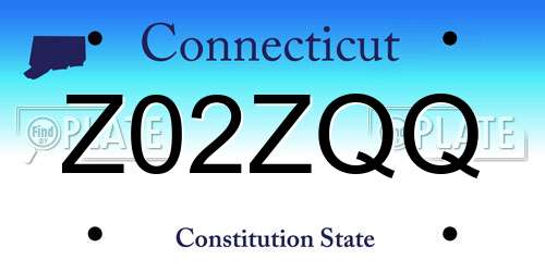 Z02ZQQ Connecticut License Plate