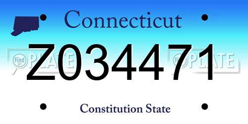 Z034471 Connecticut License Plate