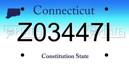 Z03447I Connecticut License Plate
