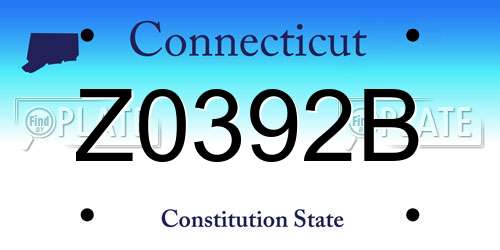 Z0392B Connecticut License Plate