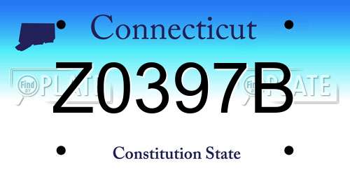 Z0397B Connecticut License Plate