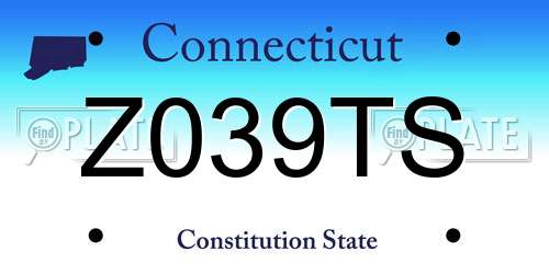 Z039TS Connecticut License Plate