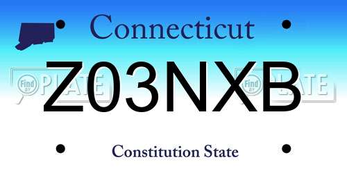 Z03NXB Connecticut License Plate