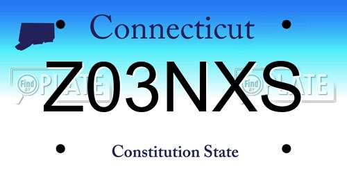 Z03NXS Connecticut License Plate