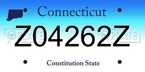 Z04262Z Connecticut License Plate
