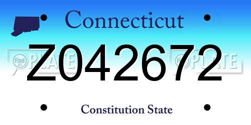 Z042672 Connecticut License Plate