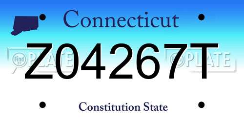 Z04267T Connecticut License Plate