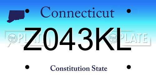 Z043KL Connecticut License Plate