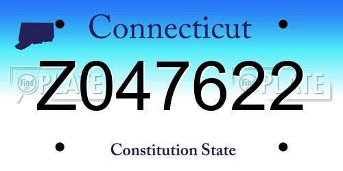 Z047622 Connecticut License Plate