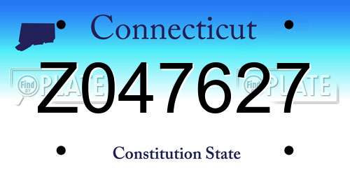 Z047627 Connecticut License Plate
