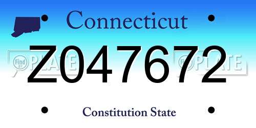 Z047672 Connecticut License Plate