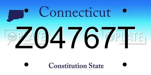 Z04767T Connecticut License Plate