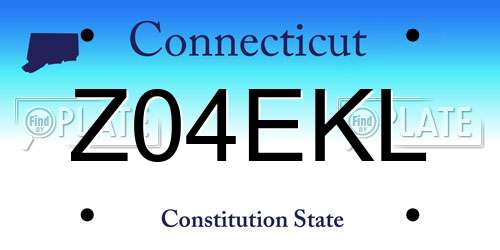 Z04EKL Connecticut License Plate