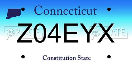 Z04EYX Connecticut License Plate